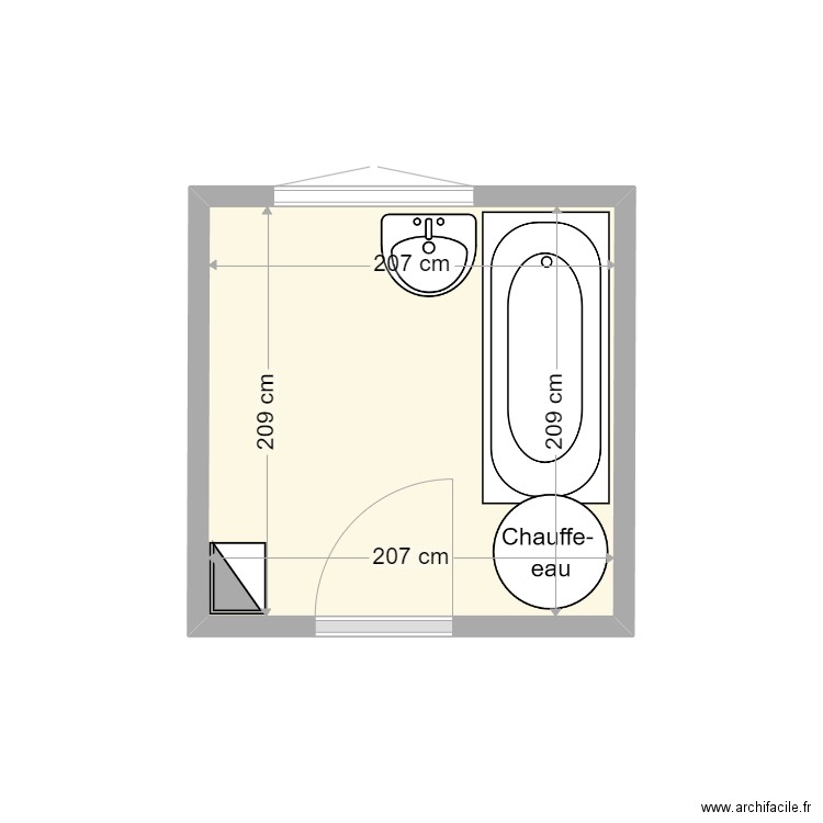 Danaci. Plan de 1 pièce et 4 m2