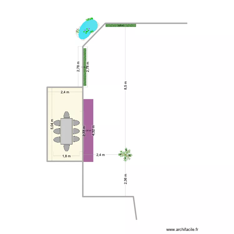 Projet agrandissement terrasse. Plan de 1  et 12 m²