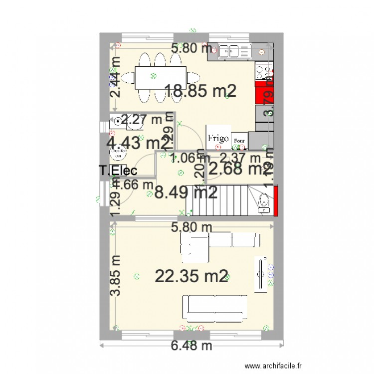 Oznur RDCH AMENAGÉ 081015. Plan de 0 pièce et 0 m2