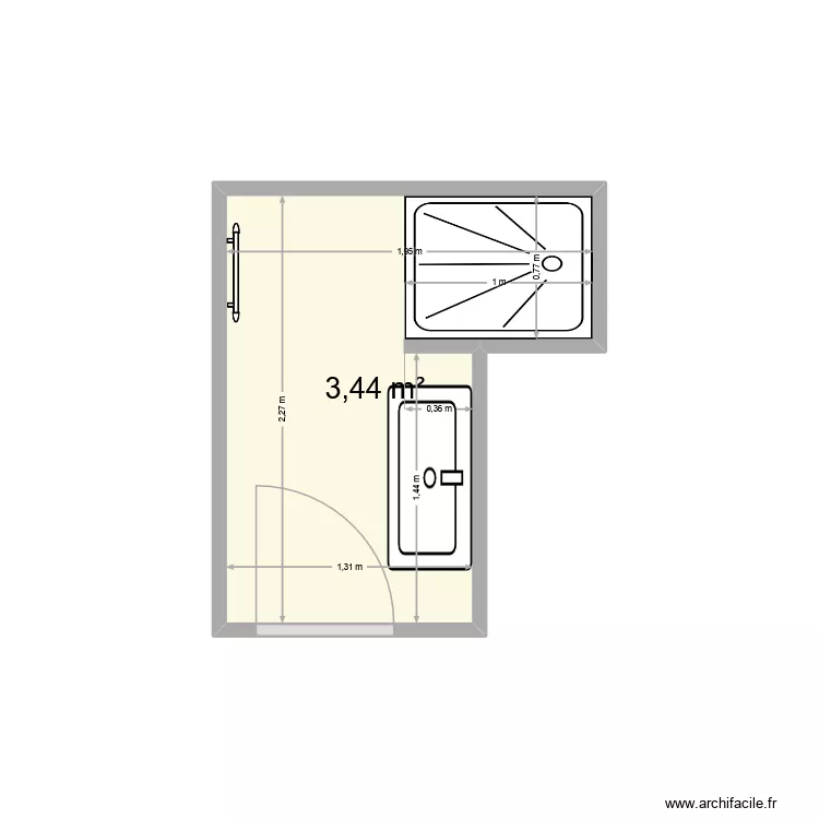 laborde ch71. Plan de 1  et 3 m²