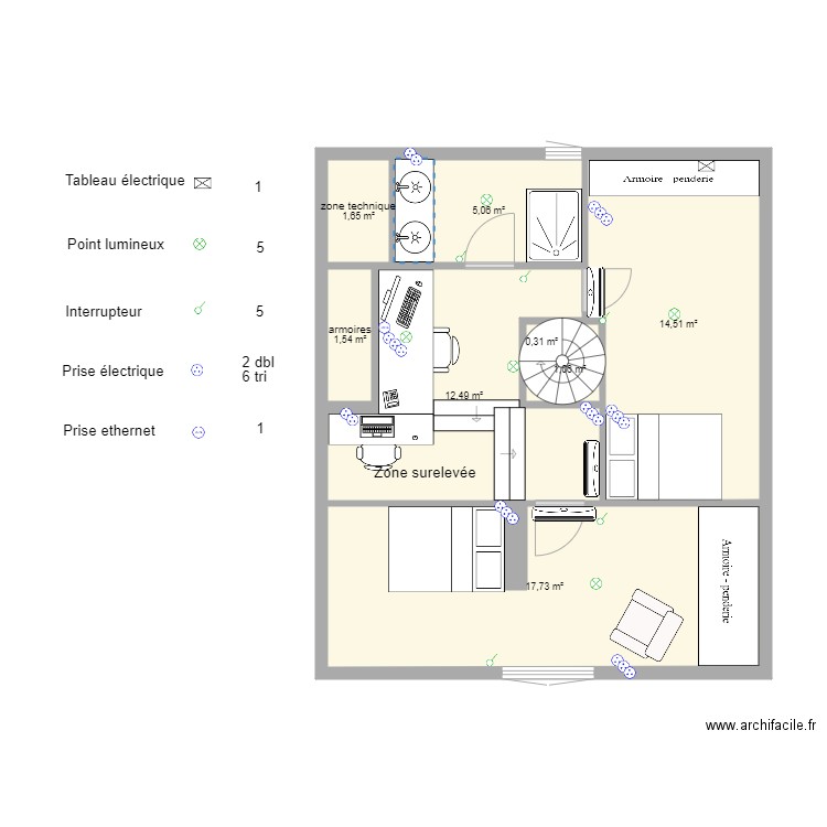 grenier 2021. Plan de 0 pièce et 0 m2