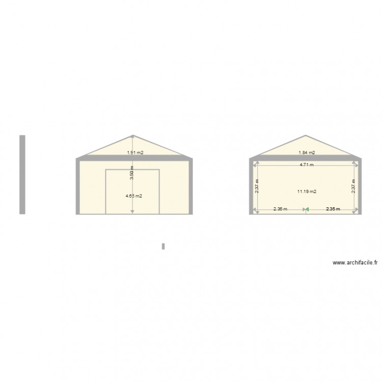 facade garage 2 double pente . Plan de 0 pièce et 0 m2