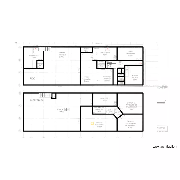 127-croquis RDC MEZZANINE. Plan de 
