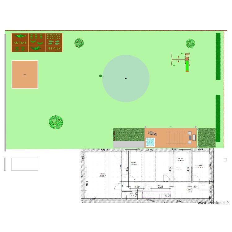 jardin maison. Plan de 0 pièce et 0 m2