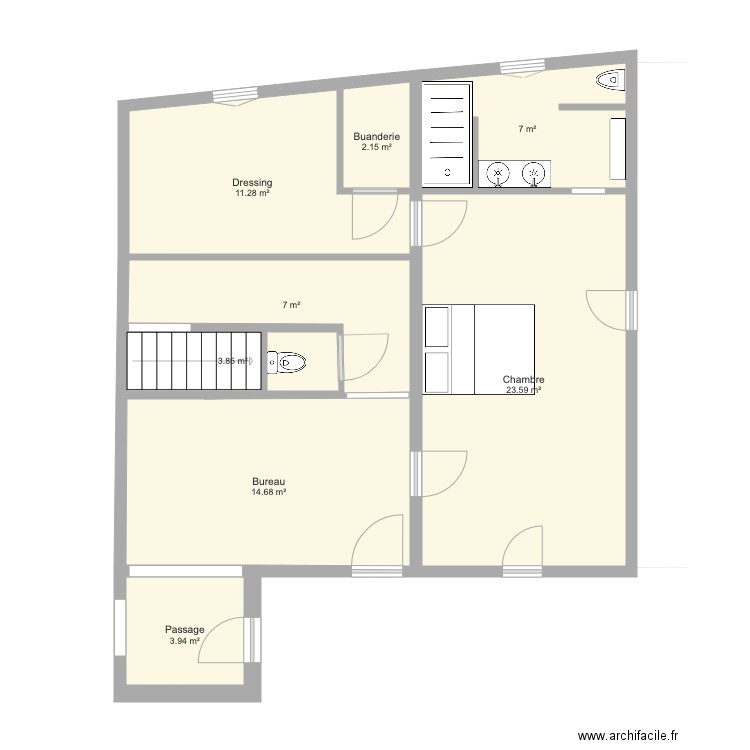 Test sdb 2. Plan de 0 pièce et 0 m2