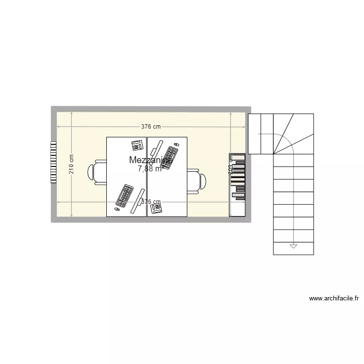 Fleurs mezzanine. Plan de 