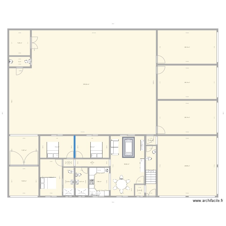 RDC REMODELE. Plan de 21 pièces et 463 m2