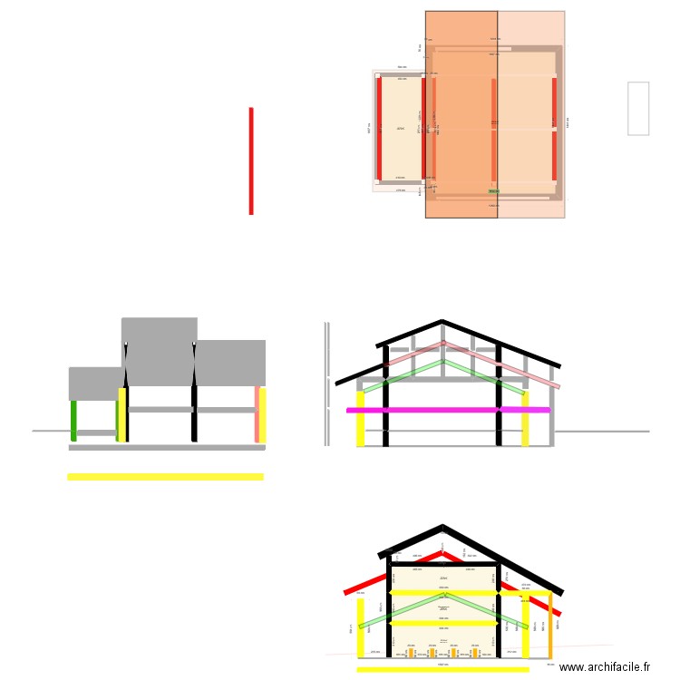 Grange Maillarde. Plan de 5 pièces et 275 m2