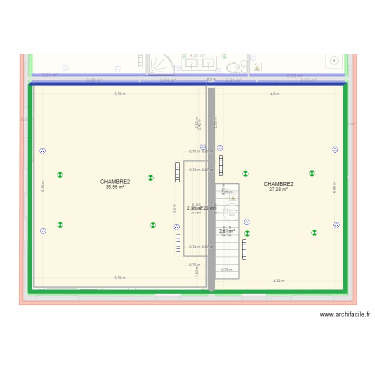 MAISON 3 LOGEMENTS SANS AUVENT. Plan de 25 pièces et 188 m2