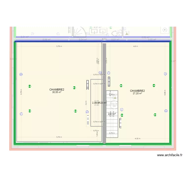MAISON 3 LOGEMENTS SANS AUVENT. Plan de MAISON 3 LOGEMENTS SANS AUVENT. Plan de