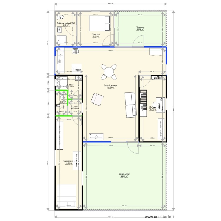 MAISON CONTENEURS. Plan de 10 pièces et 171 m2