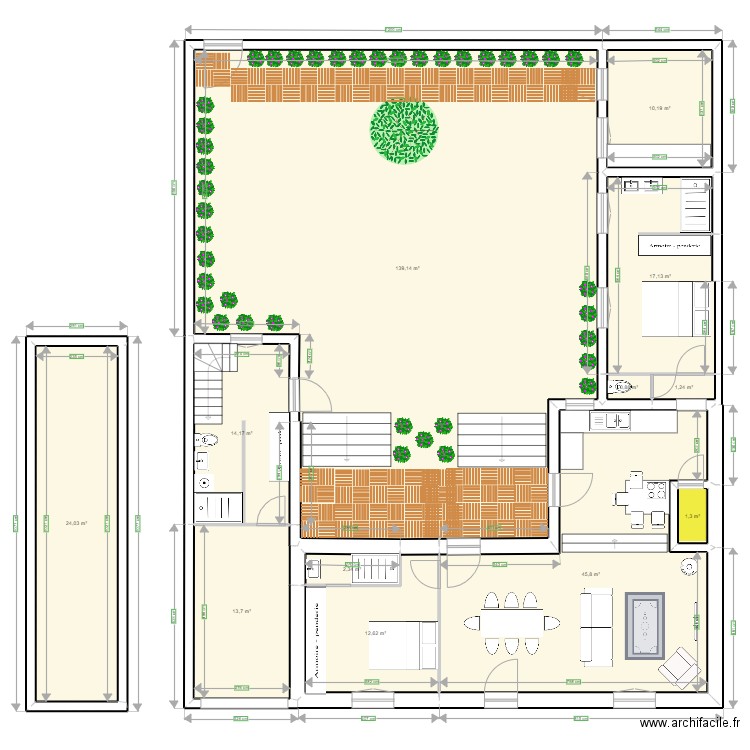 TASDON2022 PLAN B. Plan de 12 pièces et 283 m2