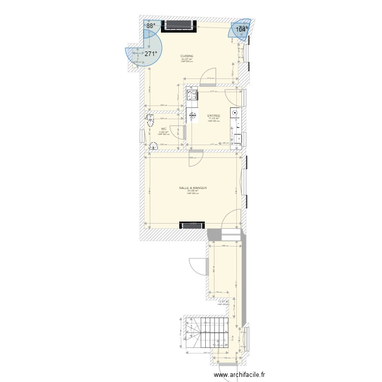 20211231 CHAMAILLARD Mamie Scénario 2. Plan de 5 pièces et 77 m2