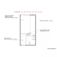 CHAMBRES  GRIS CLAIR ET ORANGE