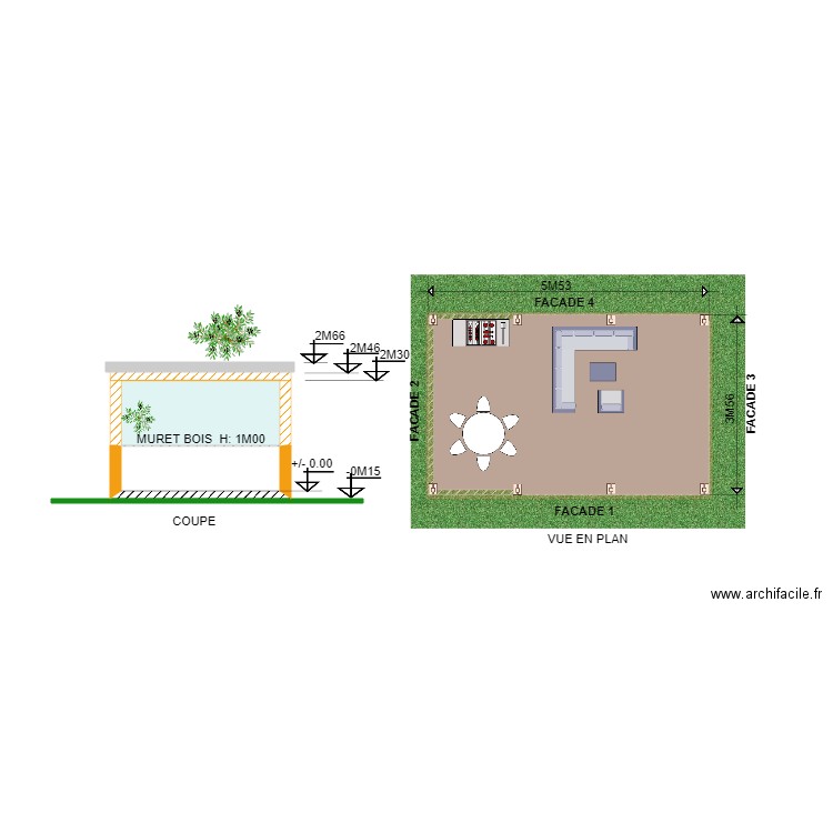 COK. Plan de 0 pièce et 0 m2