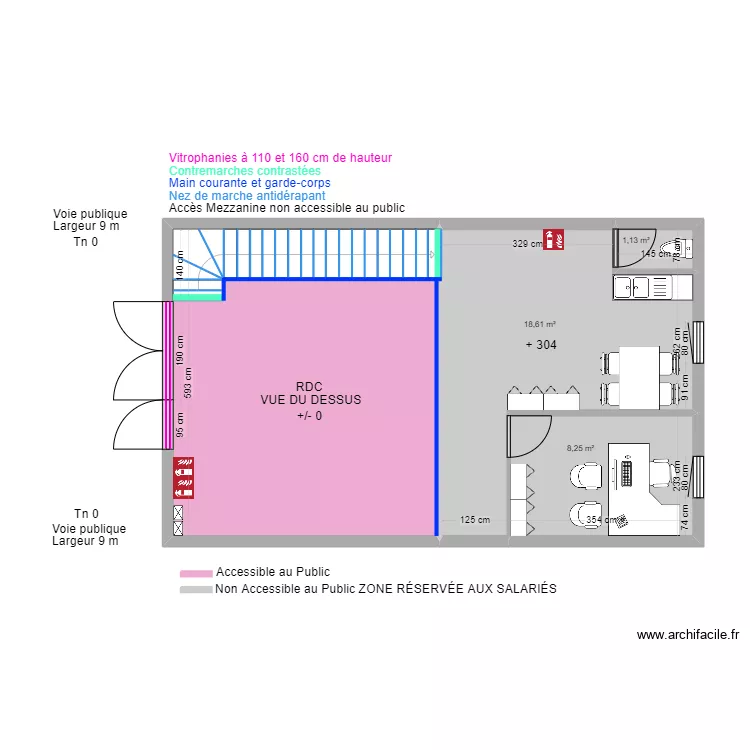 WIMOOV MEZZANINE APRES TRAVAUX. Plan de 