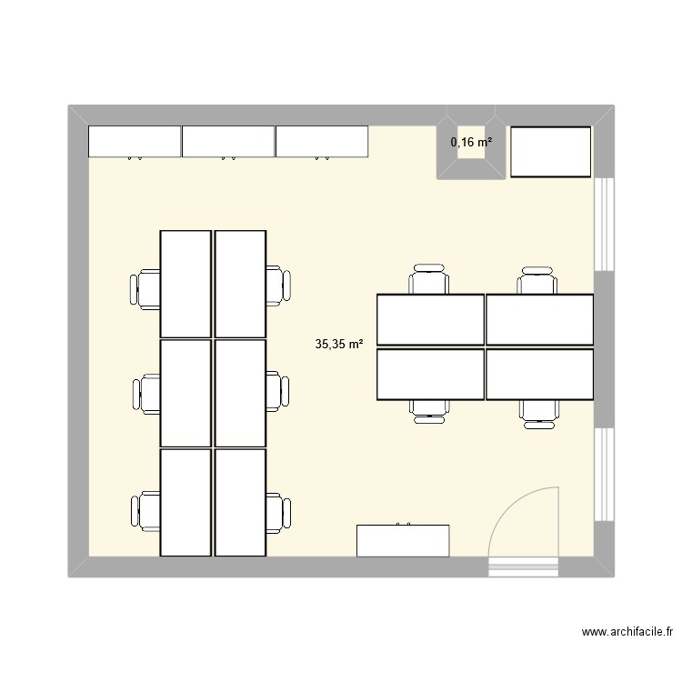 Bureau maintenance V2. Plan de 2 pièces et 36 m2