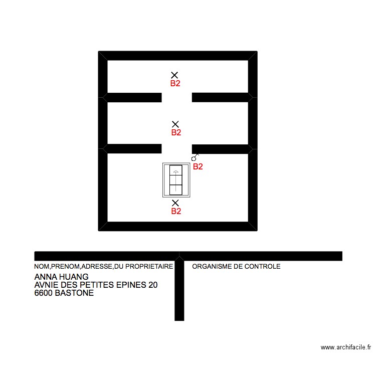 grenier  ANNA. Plan de 1 pièce et 18 m2