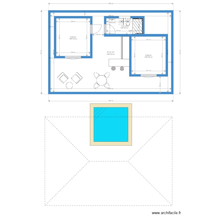 bungalow1b. Plan de 0 pièce et 0 m2