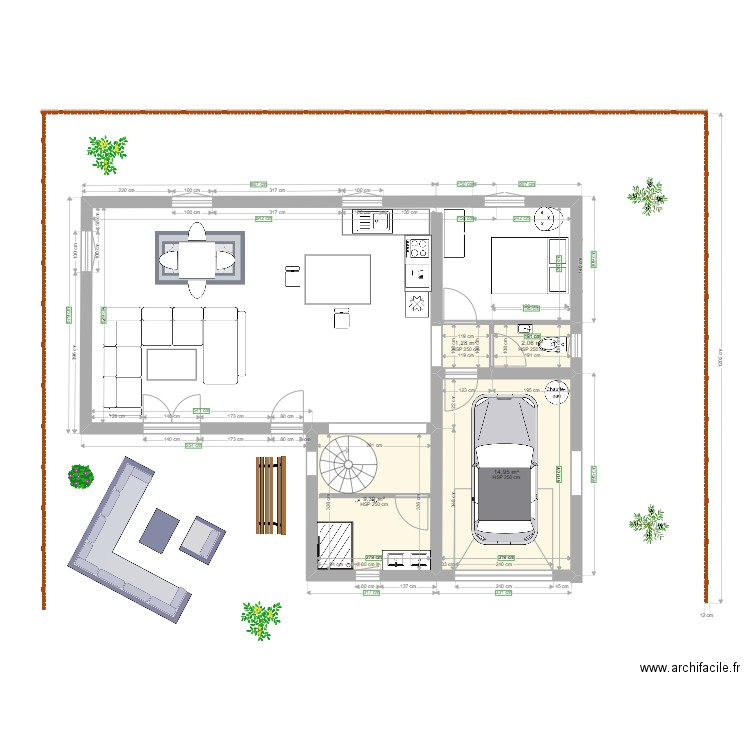 PLAN LESTE JEAN LAURENT. Plan de 4 pièces et 28 m2