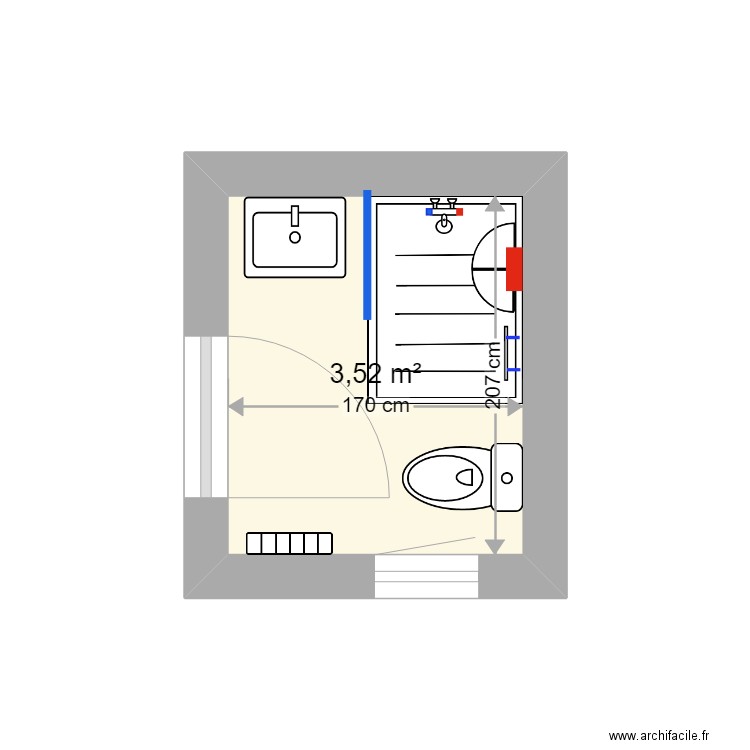 BAYO SDE AP TX. Plan de 1 pièce et 4 m2