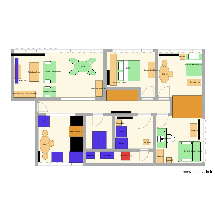 APPART. Plan de 11 pièces et 133 m2