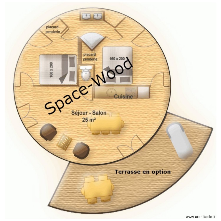 yourte plan 1. Plan de 0 pièce et 0 m2