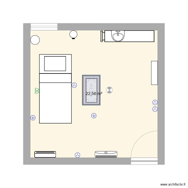 schéma cabine épilation. Plan de 0 pièce et 0 m2
