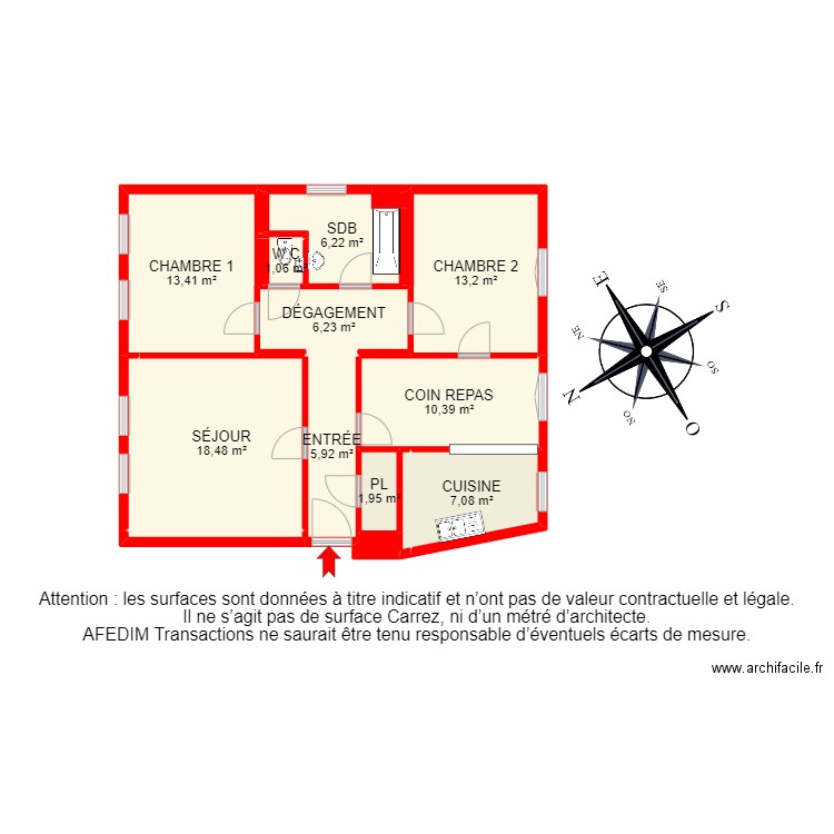 BI 14474 - . Plan de 21 pièces et 113 m2