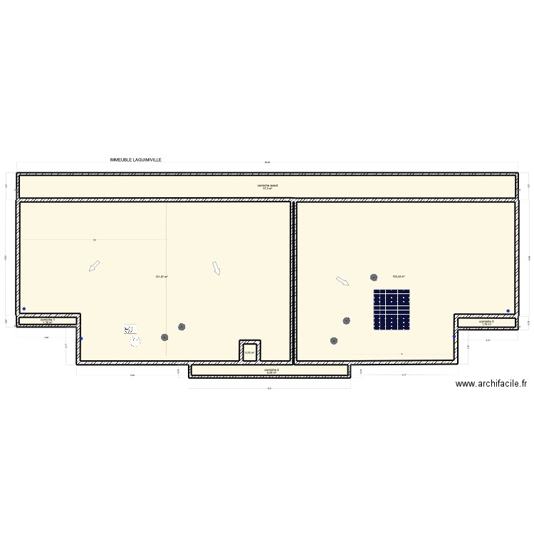 IMMEUBLE LAGUIMIVILLE. Plan de 7 pièces et 284 m2