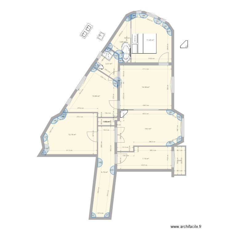 tolbiac 13eme  modifié corrigé essai 2. Plan de 0 pièce et 0 m2