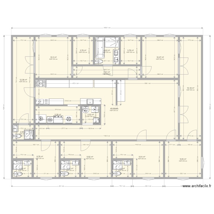 my big house cuisine americaine couloir. Plan de 0 pièce et 0 m2