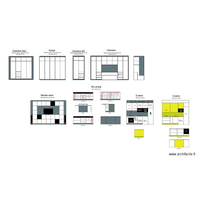 Cuisine Salon. Plan de 0 pièce et 0 m2