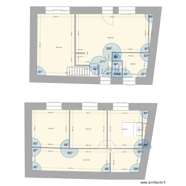 Global. Plan de 9 pièces et 133 m2