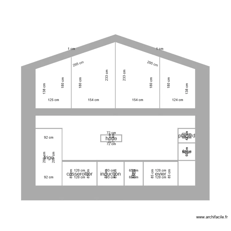 cuisine et mezza coupe. Plan de 