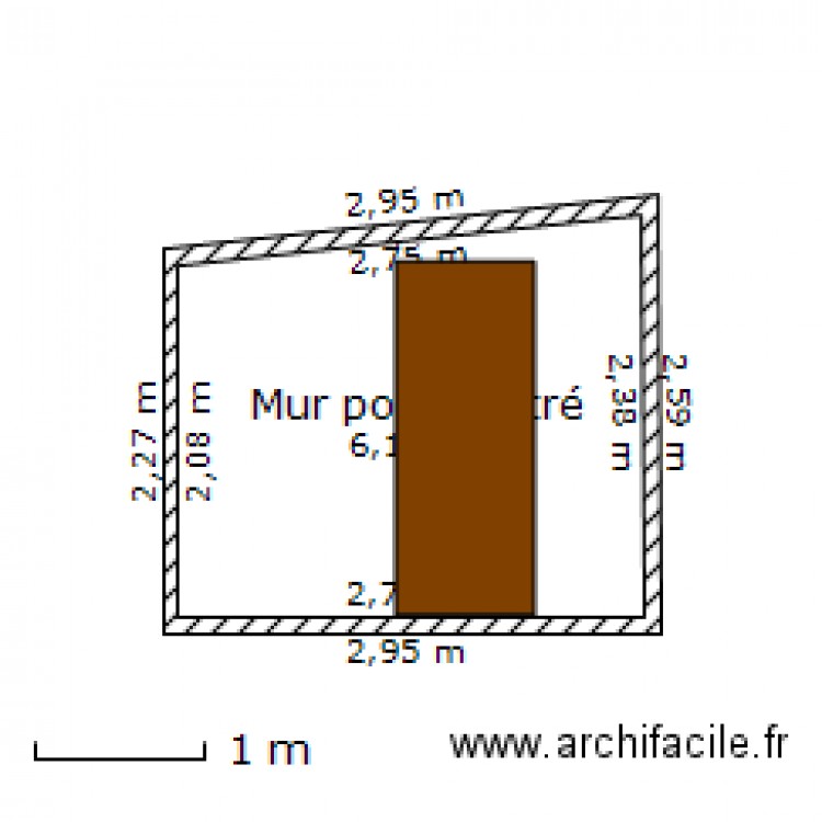 Mur porte entrée. Plan de 0 pièce et 0 m2