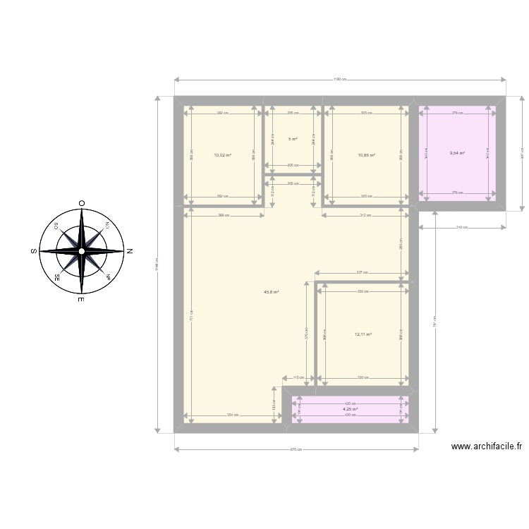 JANSON. Plan de 7 pièces et 98 m2