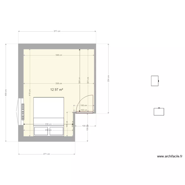 Chambre 2 3 bis. Plan de 