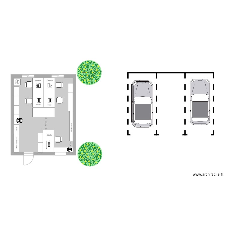 algeco chapeau 4. Plan de 1 pièce et 29 m2