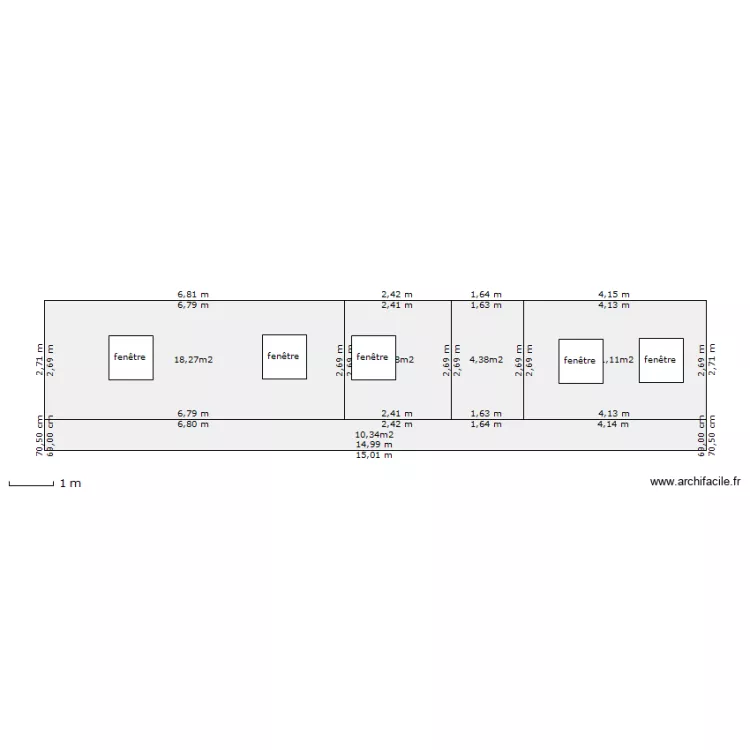 facade sud. Plan de facade sud. Plan de