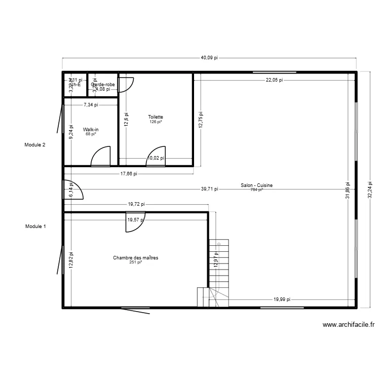Nadia Jomphre. Plan de 6 pièces et 116 m²