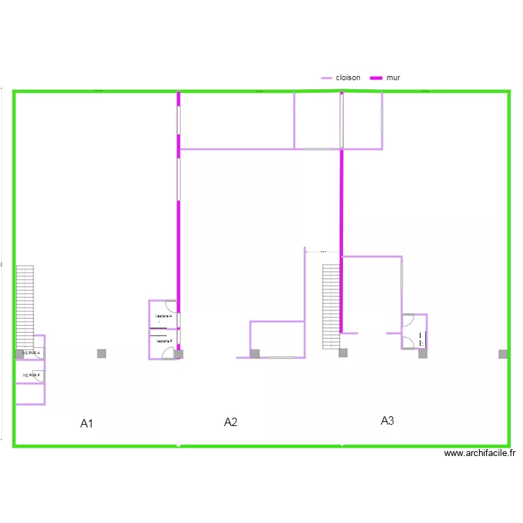 USINE rdc cloisons M&agrave;J 27/07/2023. Plan de 