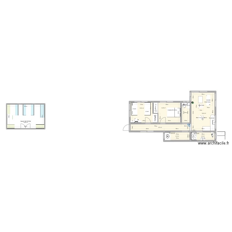 maison 2 rakotozafy. Plan de 8 pièces et 82 m2