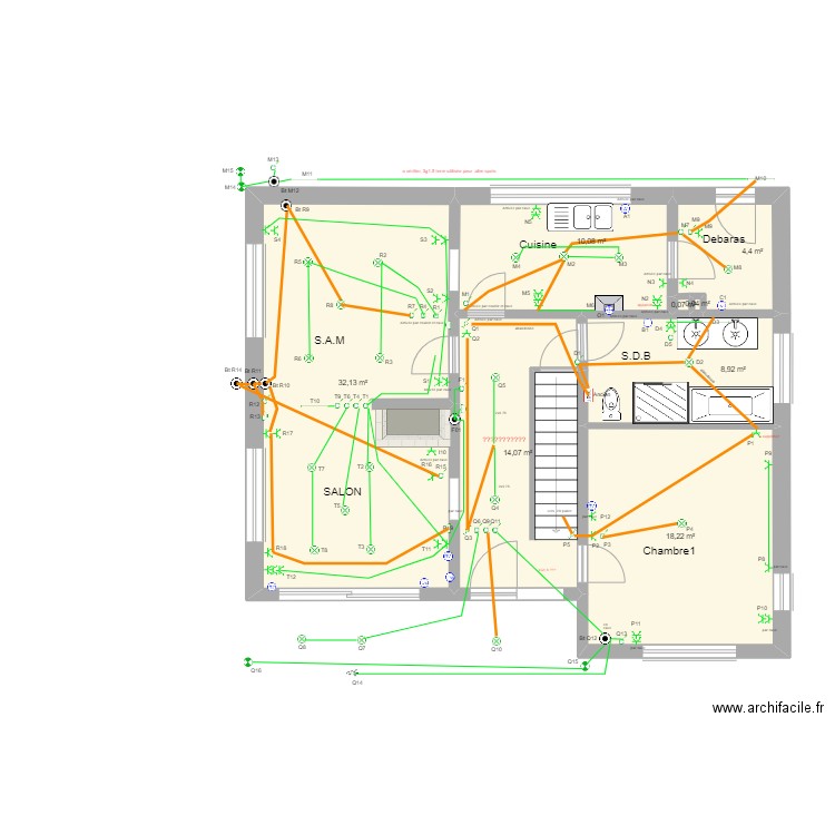 2022 electricité Rez-chaussée Pierre. Plan de 0 pièce et 0 m2
