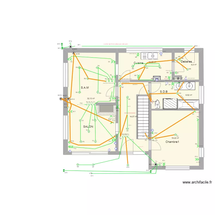 2022 electricit&eacute; Rez-chauss&eacute;e Pierre. Plan de 