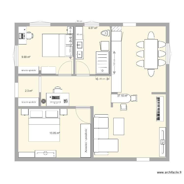 Appartement 1er étage. Plan de 0 pièce et 0 m2