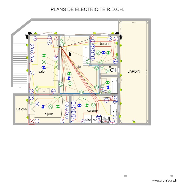 GALMA. R.D.CH.N1sssFFFBBB. Plan de 9 pièces et 185 m2