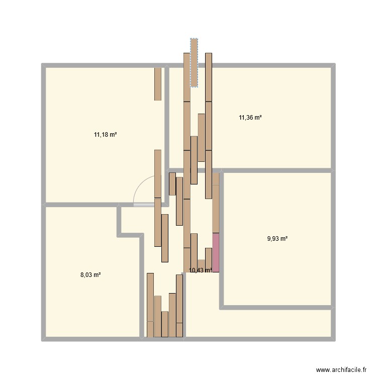 calepinage 2. Plan de 5 pièces et 51 m2