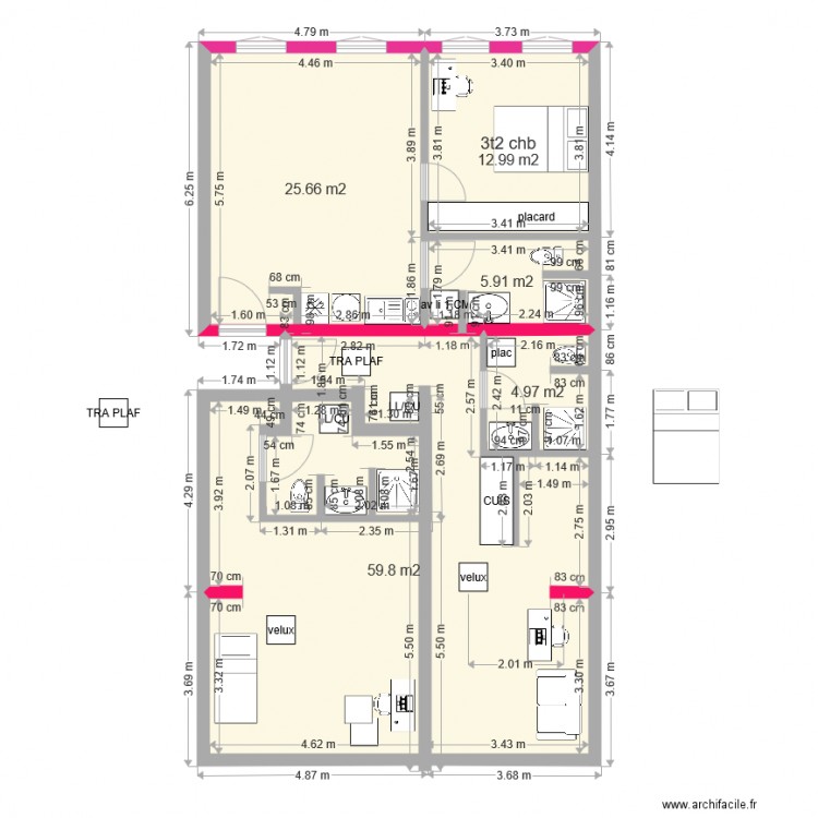 BONNAC PLAN 1 T2 et 2 studios der 10 BIS. Plan de 0 pièce et 0 m2