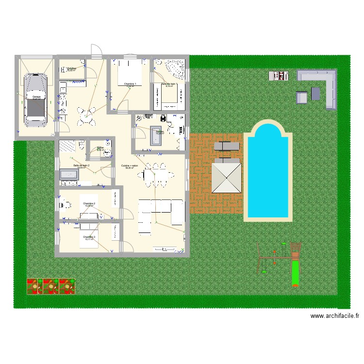 plan maison tom finale . Plan de 10 pièces et 141 m2